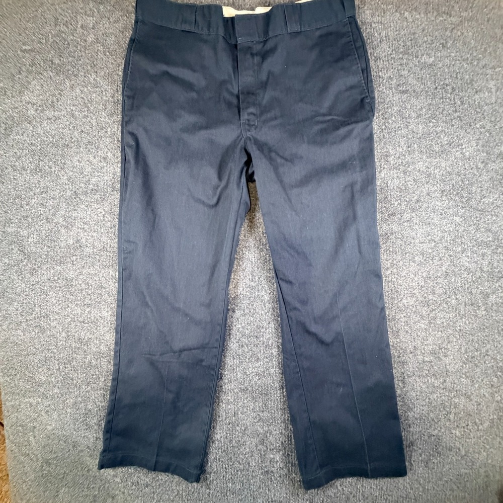 Dickies 874 Original‎ Fit Flex Work Pants Mens 38x29.5 Navy Blue Straight Leg